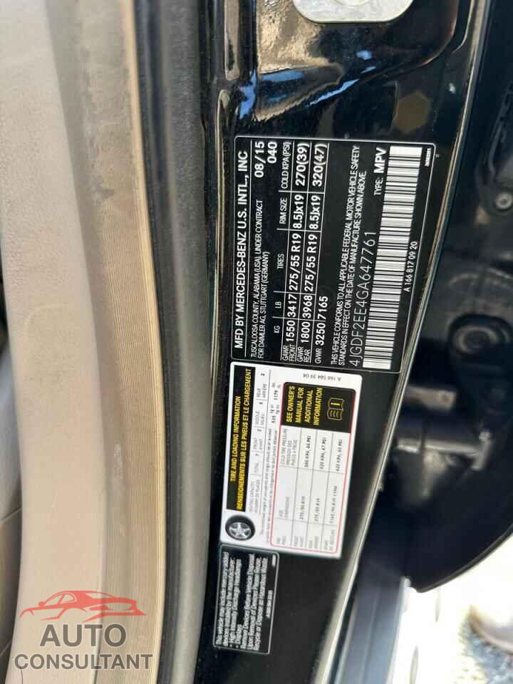 MERCEDES-BENZ GL-CLASS 2016 - 4JGDF2EE4GA647761