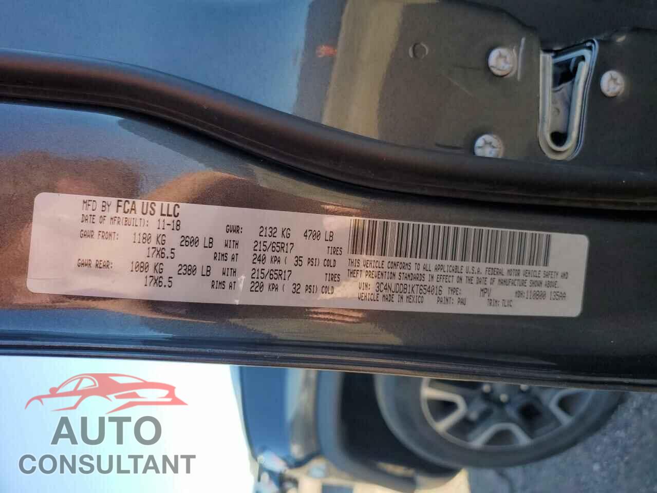JEEP COMPASS 2019 - 3C4NJDDB1KT654016