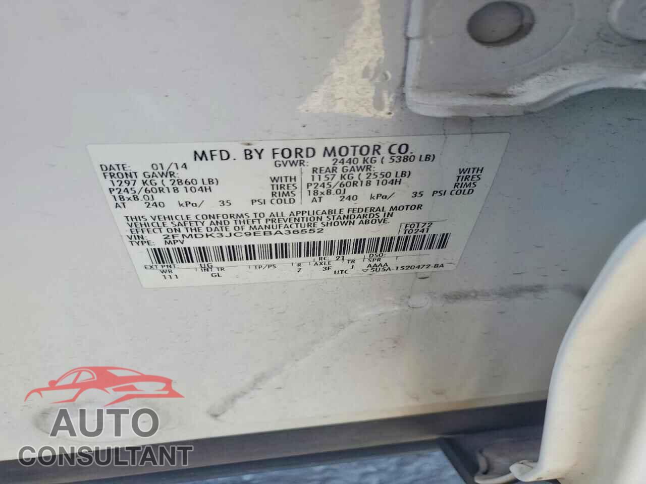 FORD EDGE 2014 - 2FMDK3JC9EBA36552