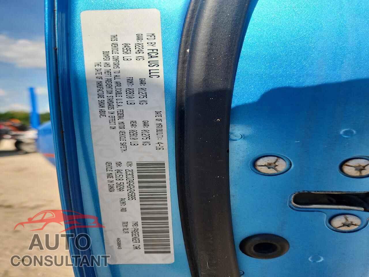 DODGE CHALLENGER 2016 - 2C3CDZAG4GH245895