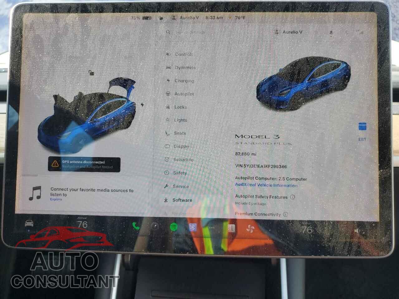 TESLA MODEL 3 2019 - 5YJ3E1EA1KF299346