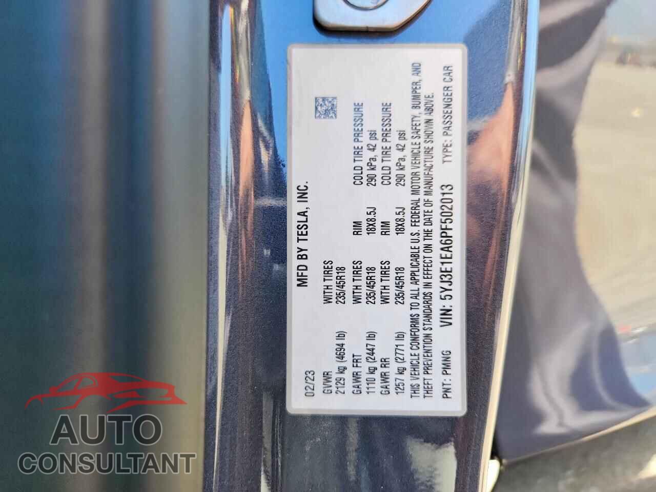 TESLA MODEL 3 2023 - 5YJ3E1EA6PF502013