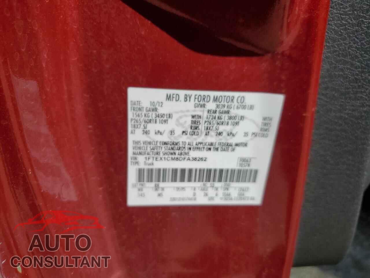 FORD F-150 2013 - 1FTEX1CM8DFA38262