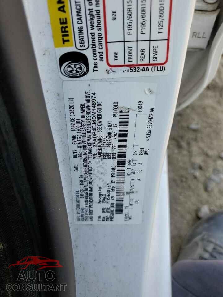 FORD FIESTA 2013 - 3FADP4EJ4DM148974