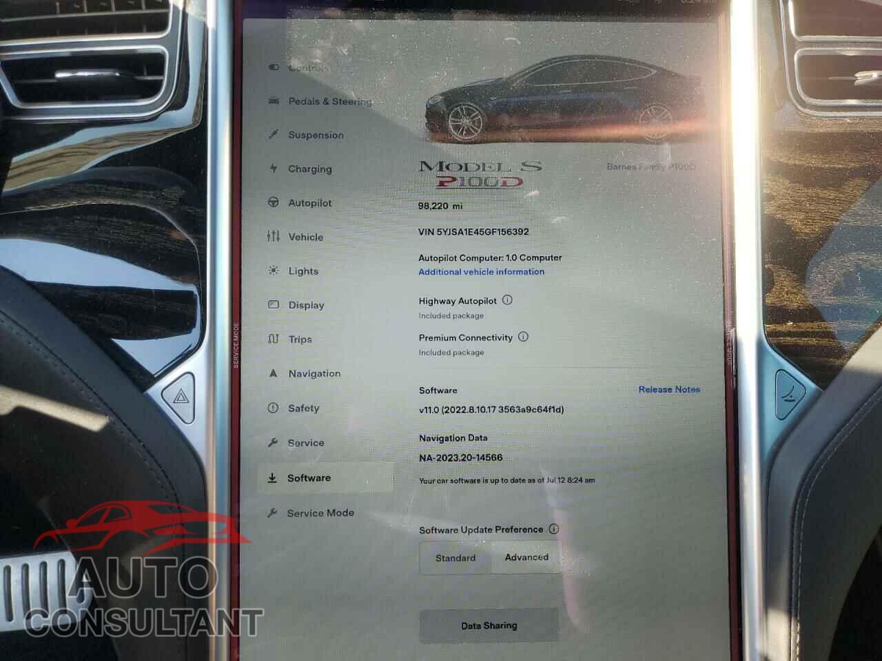 TESLA MODEL S 2016 - 5YJSA1E45GF156392