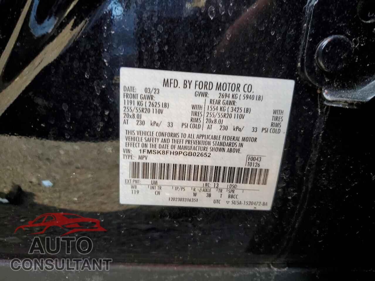 FORD EXPLORER 2023 - 1FMSK8FH9PGB02652