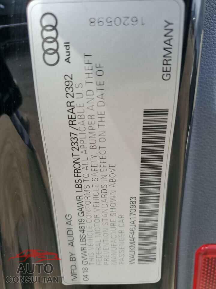 AUDI A4 2018 - WAUKMAF46JA170983