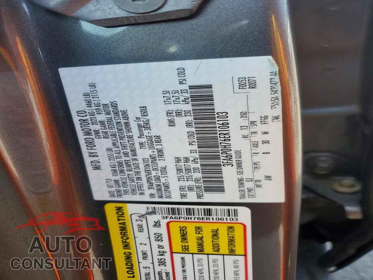 FORD ALL Models 2014 - 3FA6P0H76ER106103
