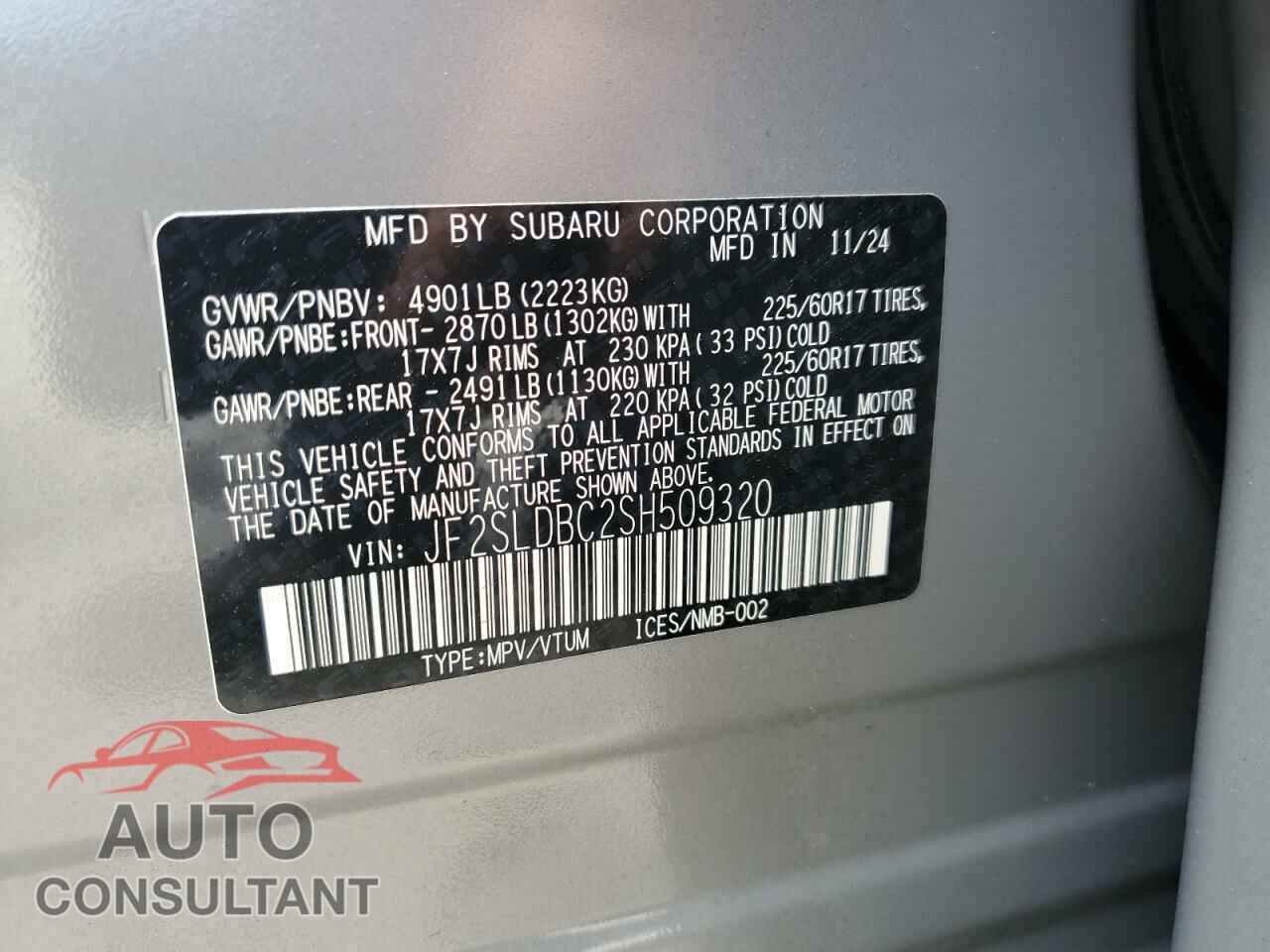 SUBARU FORESTER 2025 - JF2SLDBC2SH509320
