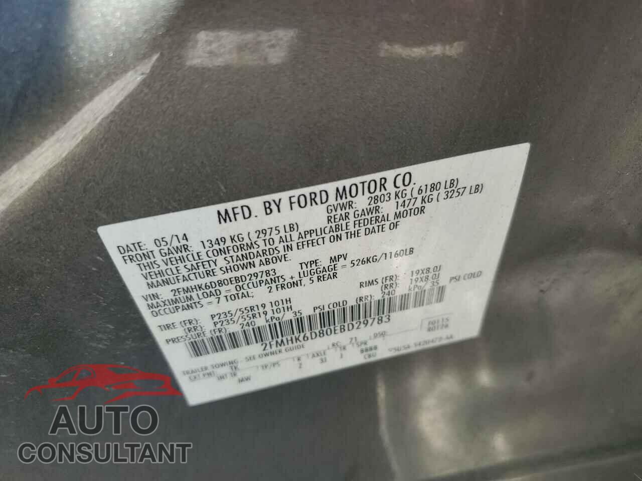 FORD FLEX 2014 - 2FMHK6D80EBD29783