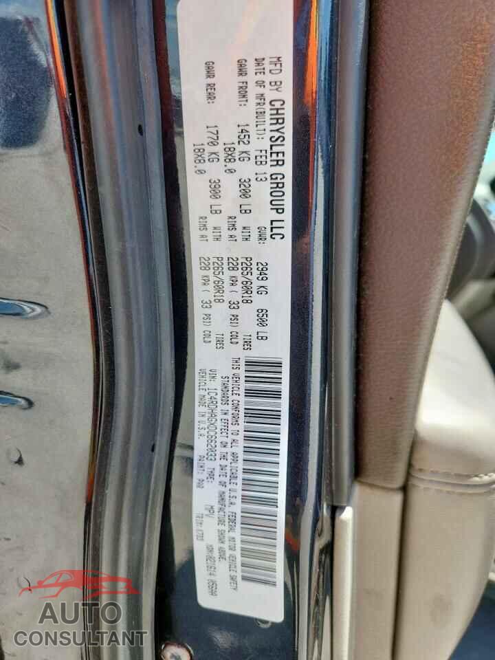 DODGE DURANGO 2013 - 1C4RDHAGXDC662033