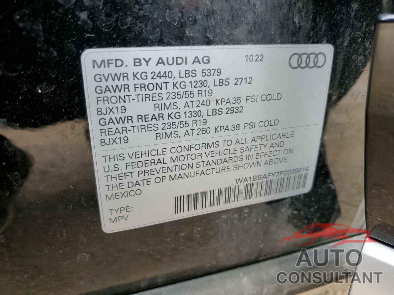AUDI Q5 2023 - WA1BBAFY7P2039814