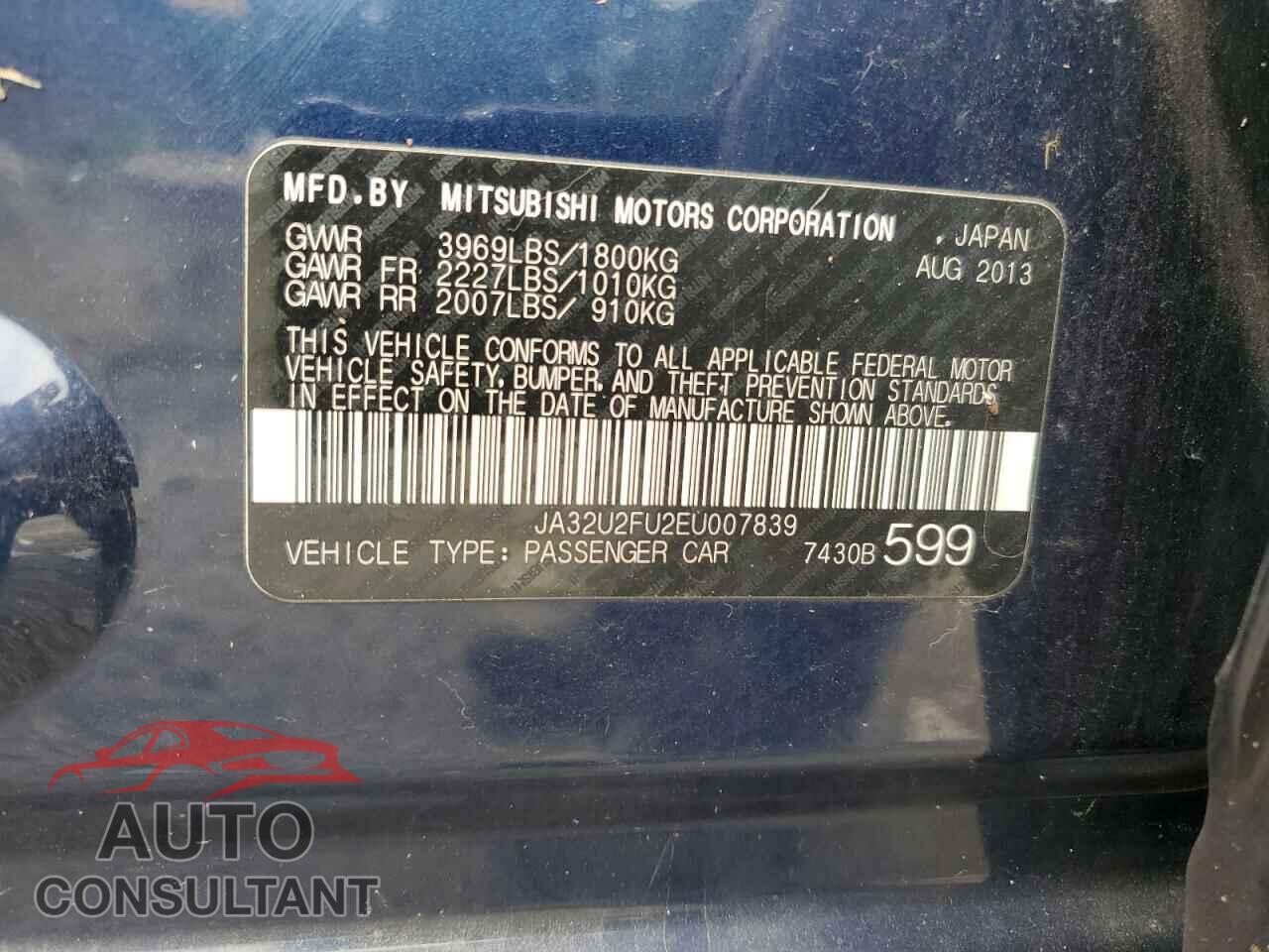 MITSUBISHI LANCER 2014 - JA32U2FU2EU007839