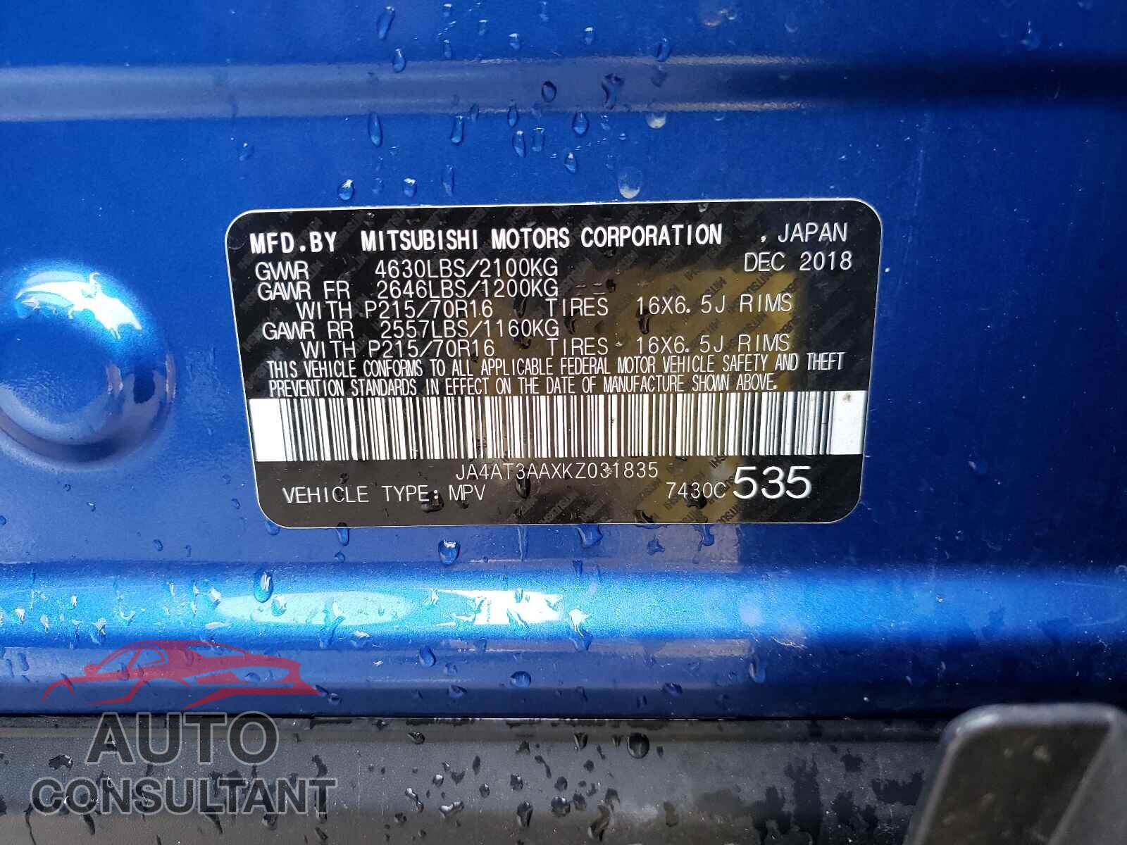 MITSUBISHI ECLIPSE 2019 - JA4AT3AAXKZ031835