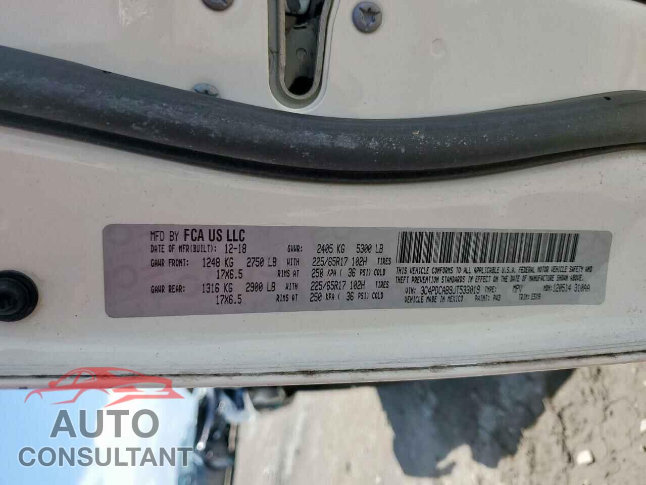 DODGE JOURNEY 2018 - 3C4PDCAB9JT533019