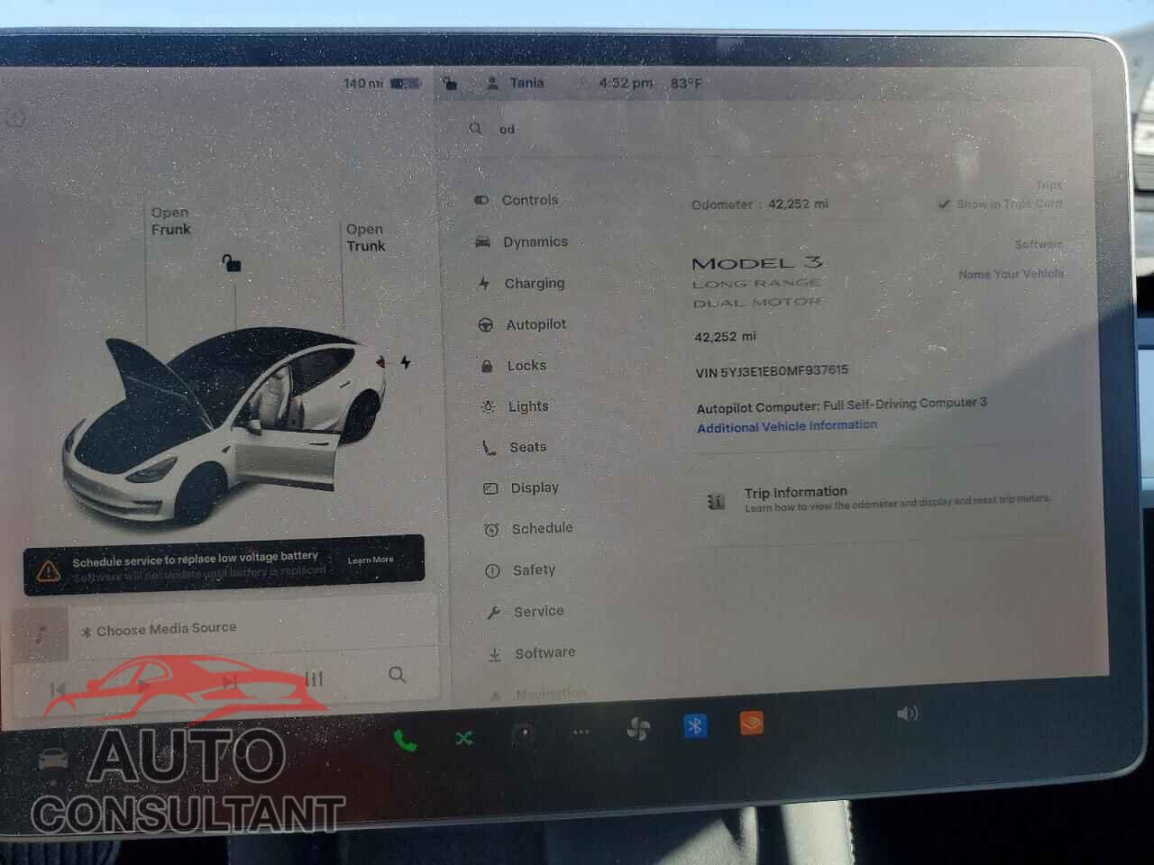 TESLA MODEL 3 2021 - 5YJ3E1EB0MF937615