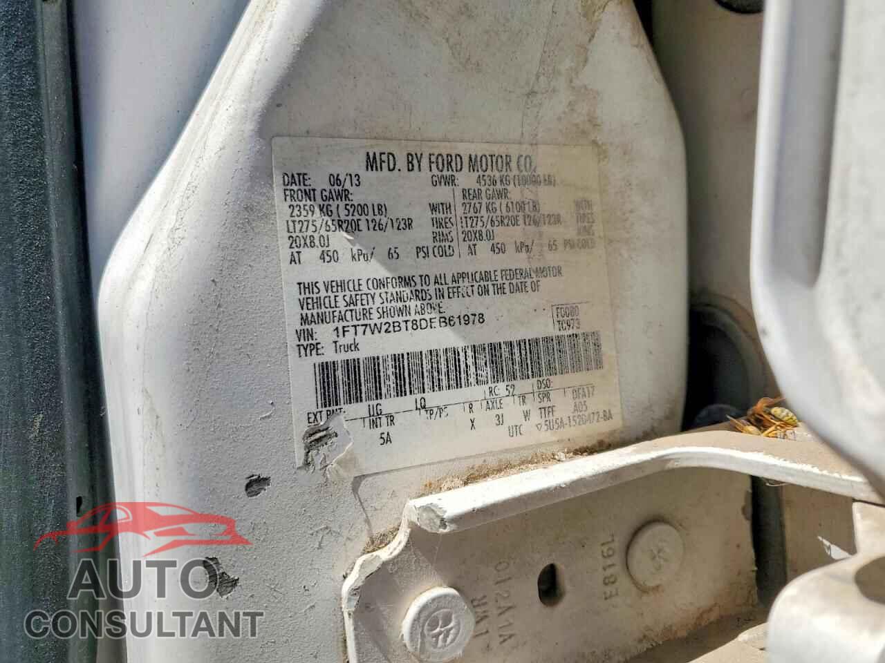FORD F250 2013 - 1FT7W2BT8DEB61978