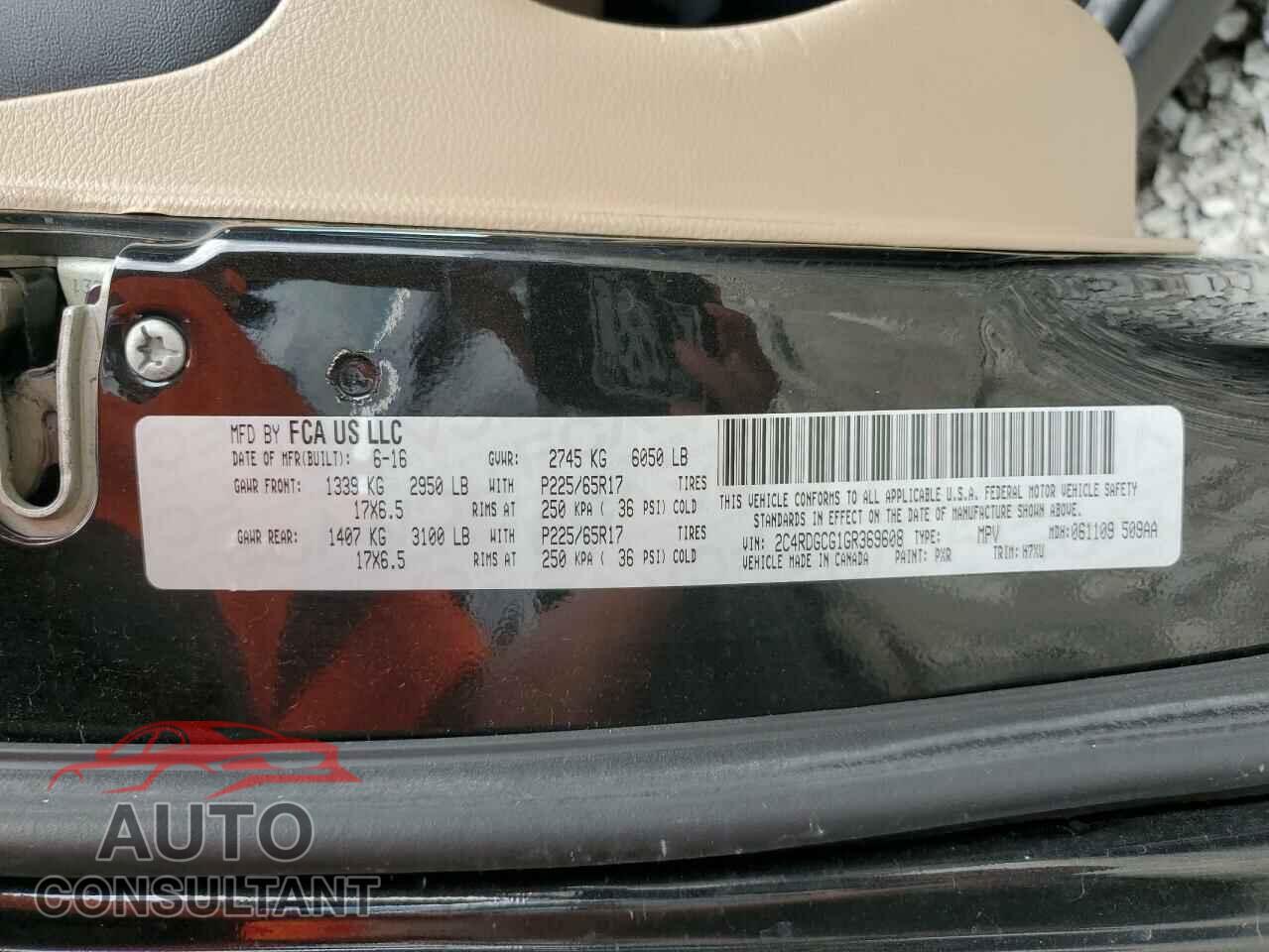 DODGE CARAVAN 2016 - 2C4RDGCG1GR369608