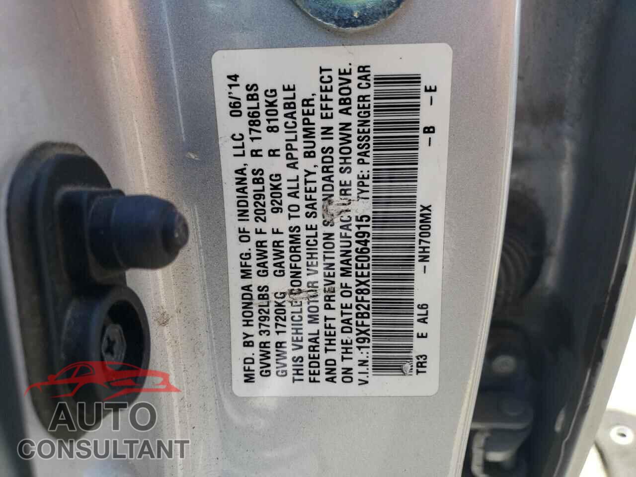 HONDA CIVIC 2014 - 19XFB2F8XEE064915