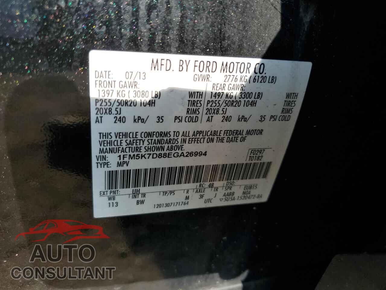 FORD EXPLORER 2014 - 1FM5K7D88EGA26994