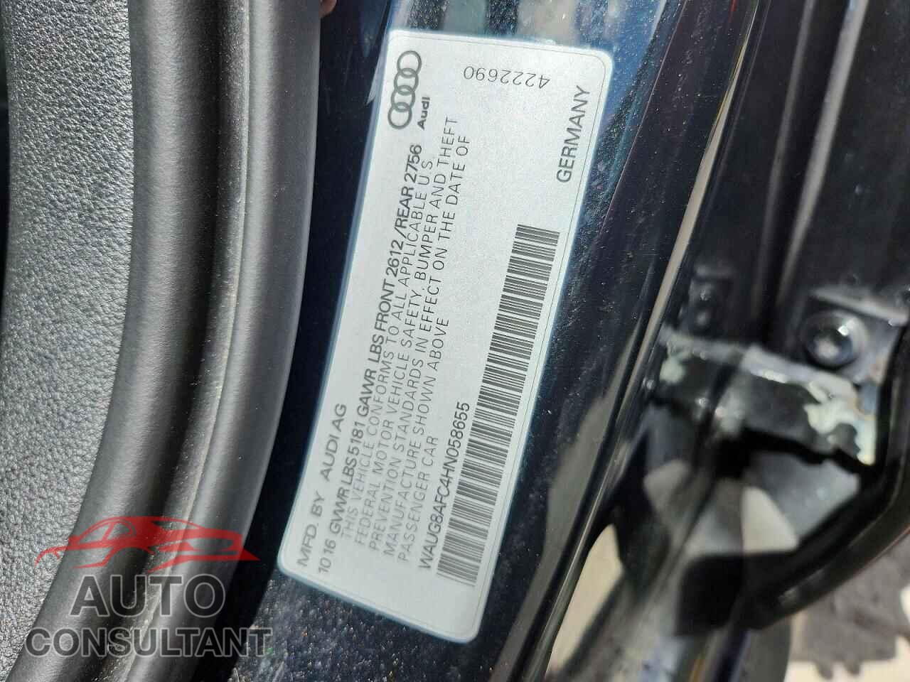 AUDI A6 2017 - WAUG8AFC4HN058655