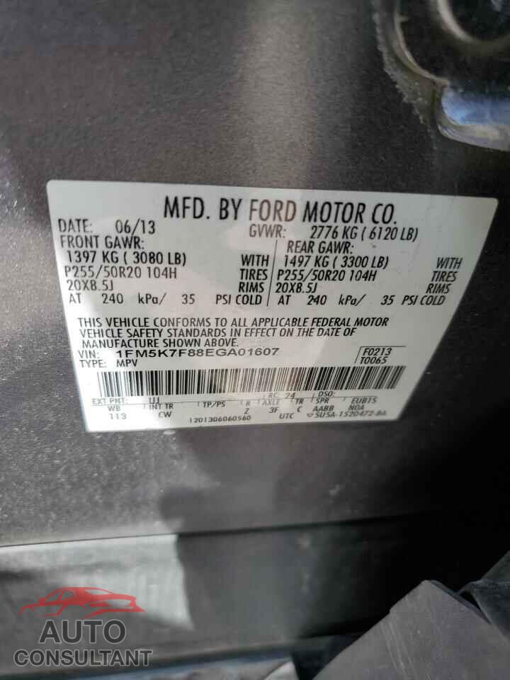 FORD EXPLORER 2014 - 1FM5K7F88EGA01607