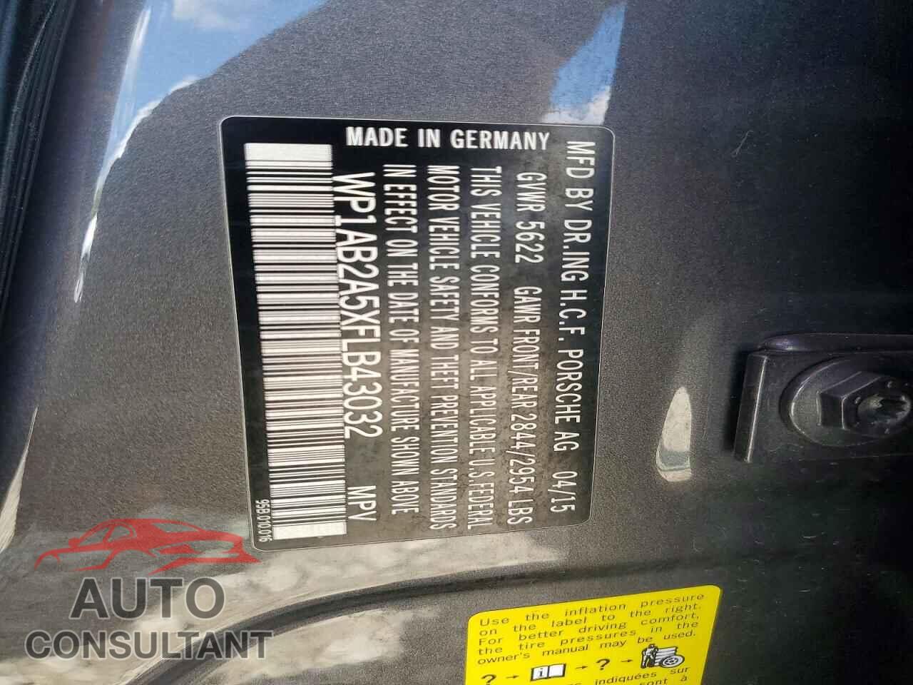 PORSCHE MACAN 2015 - WP1AB2A5XFLB43032