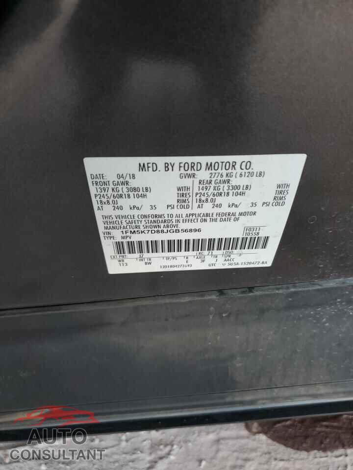 FORD EXPLORER 2018 - 1FM5K7D88JGB56896