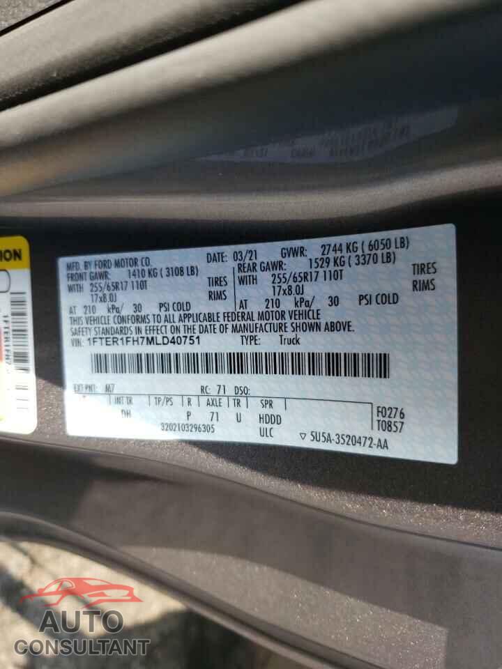 FORD RANGER 2021 - 1FTER1FH7MLD40751