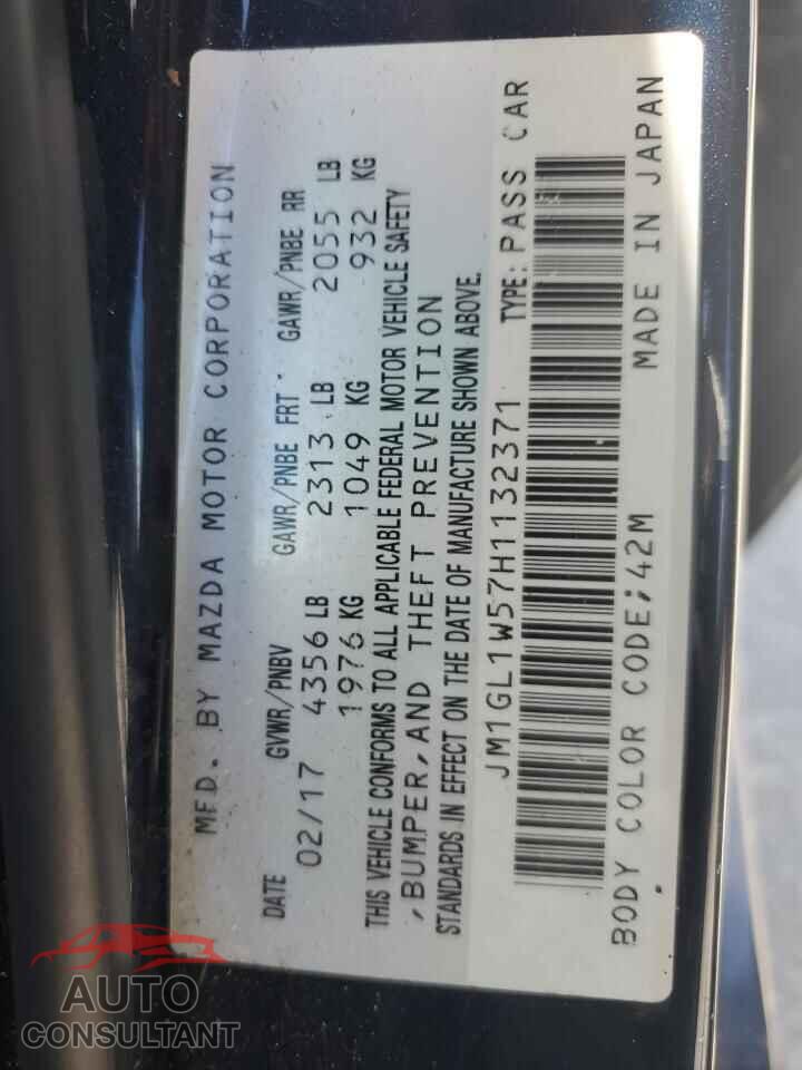 MAZDA 6 2017 - JM1GL1W57H1132371