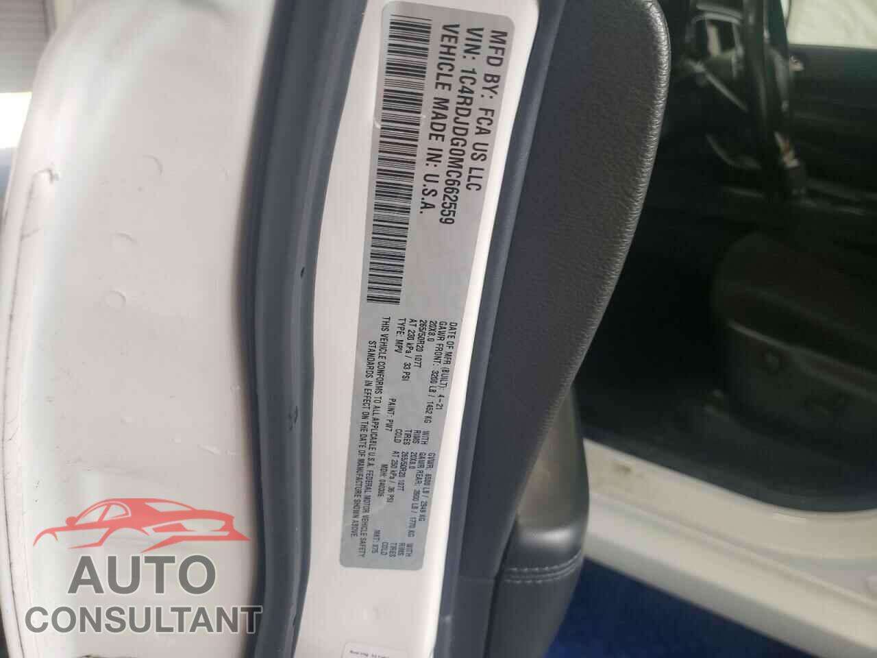 DODGE DURANGO 2021 - 1C4RDJDG0MC662559