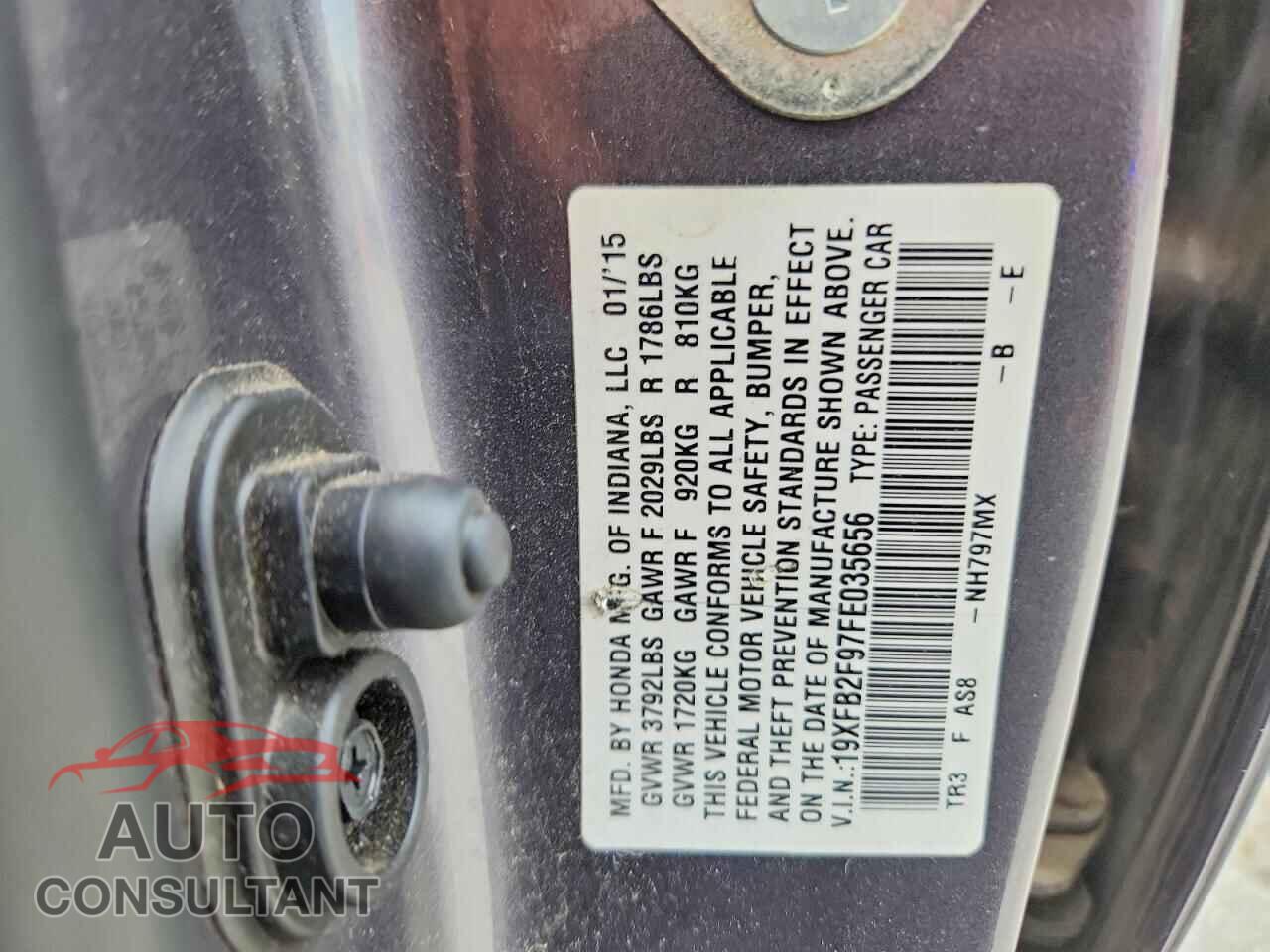 HONDA CIVIC 2015 - 19XFB2F97FE035656