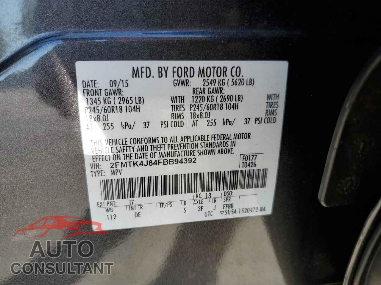 FORD EDGE 2015 - 2FMTK4J84FBB94392