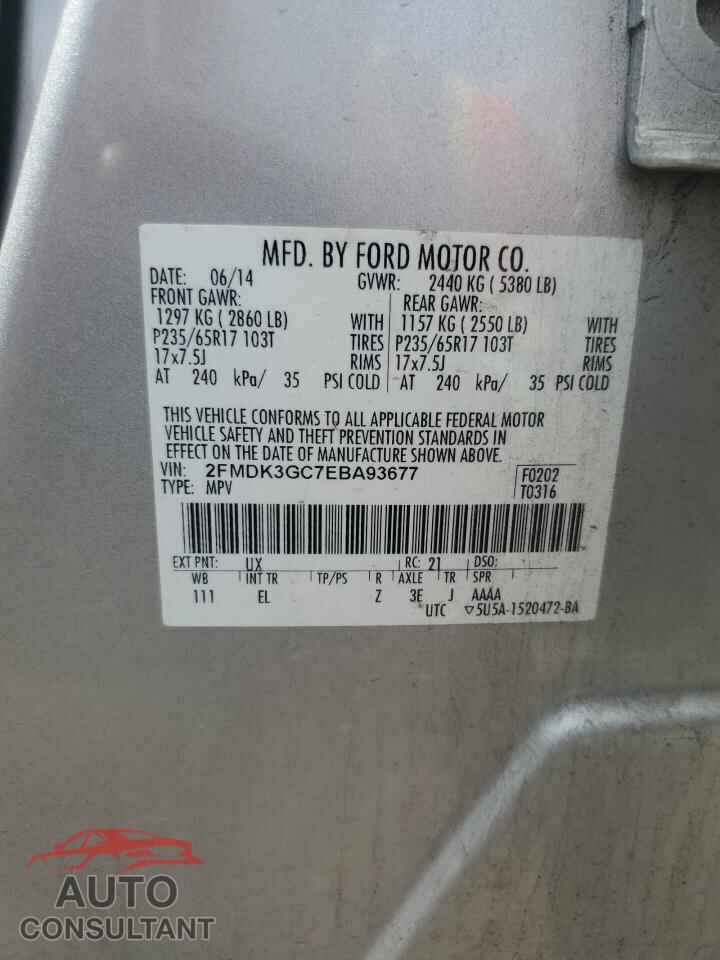 FORD EDGE 2014 - 2FMDK3GC7EBA93677