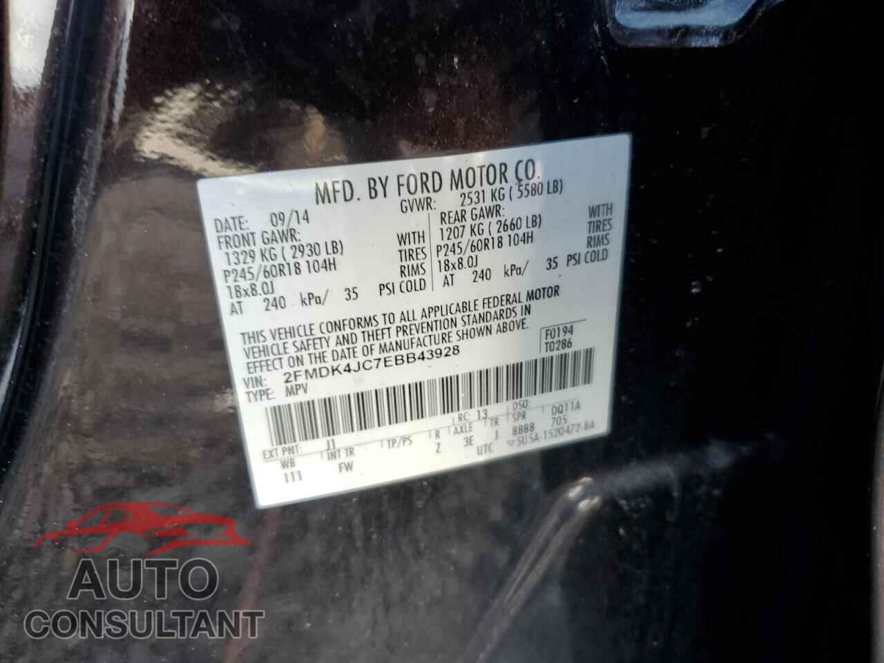 FORD EDGE 2014 - 2FMDK4JC7EBB43928
