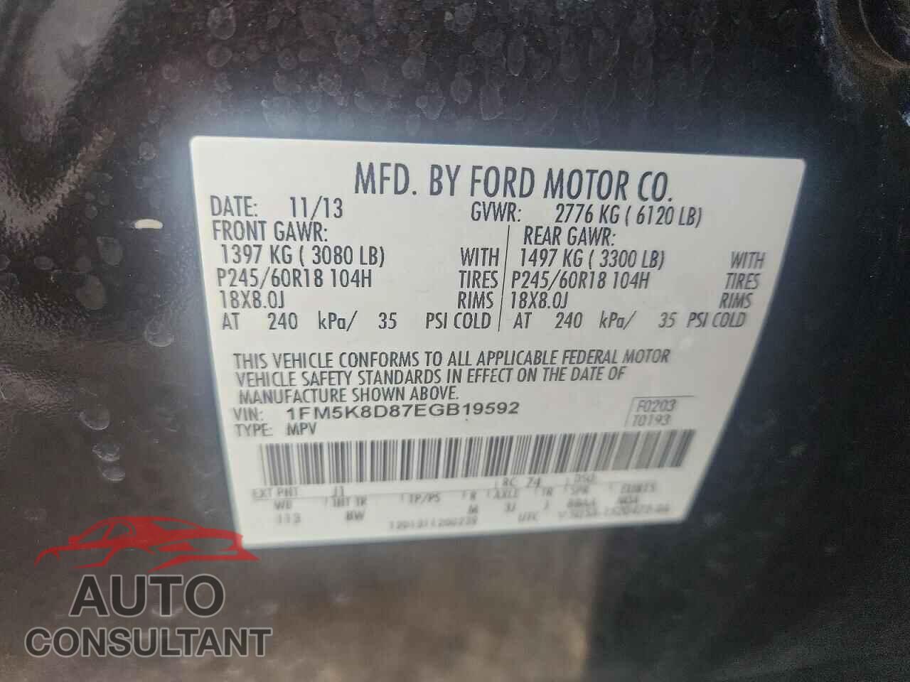 FORD EXPLORER 2014 - 1FM5K8D87EGB19592