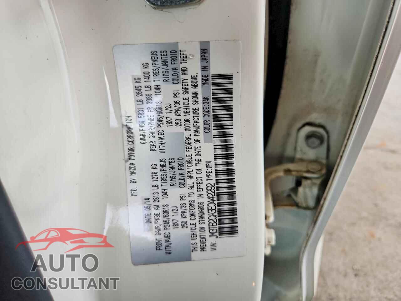MAZDA CX-9 2014 - JM3TB2CA3E0442292