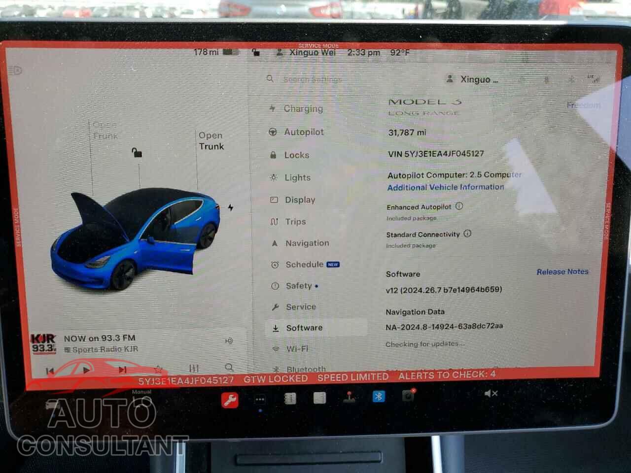 TESLA MODEL 3 2018 - 5YJ3E1EA4JF045127
