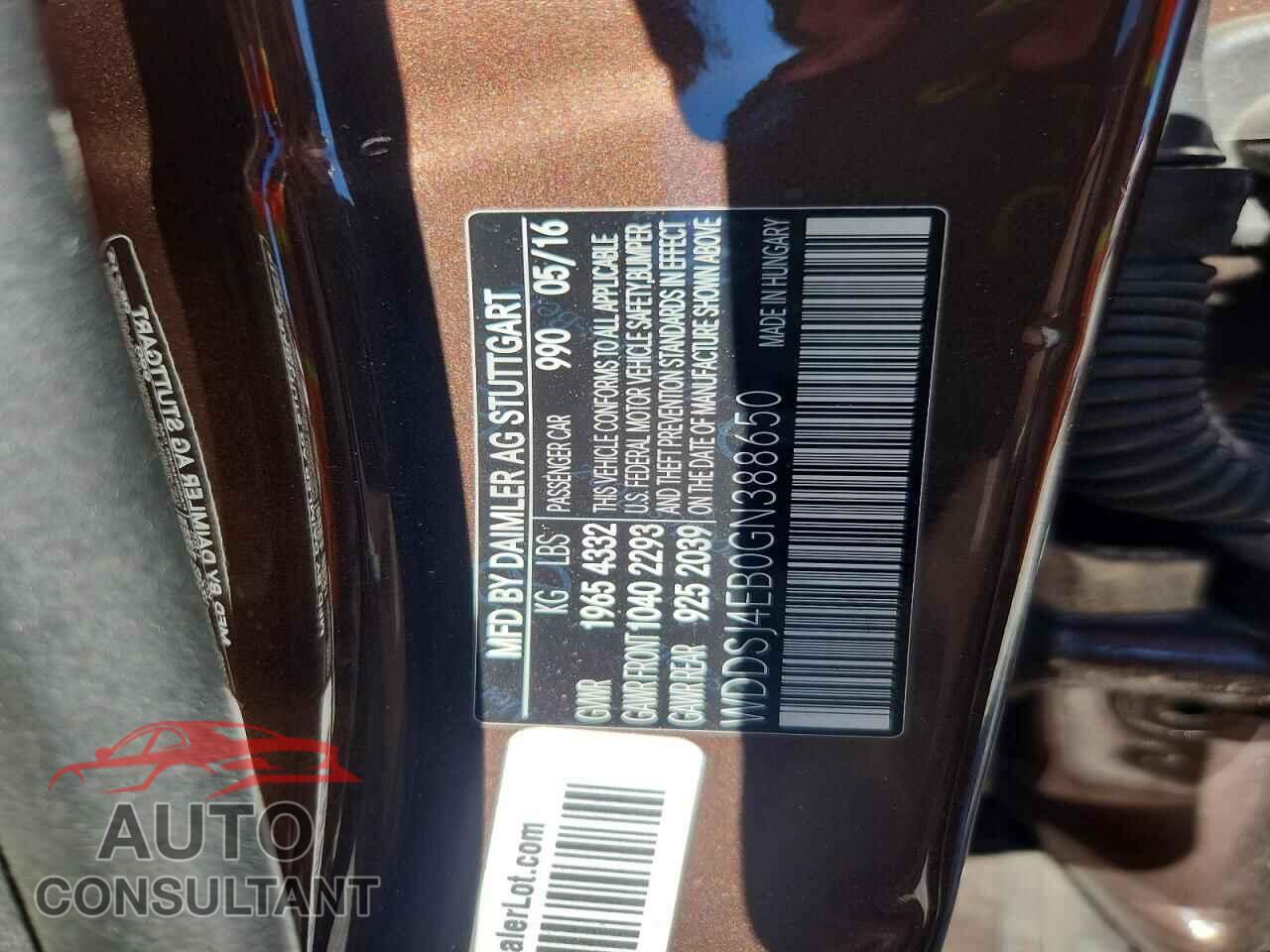 MERCEDES-BENZ CLA-CLASS 2016 - WDDSJ4EB0GN388650