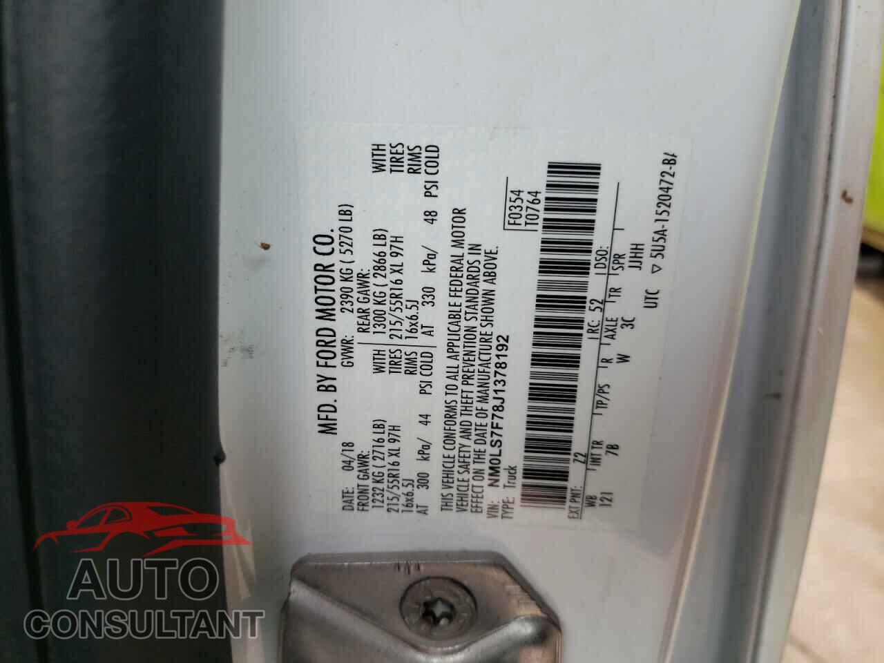 FORD TRANSIT 2018 - NM0LS7F78J1378192