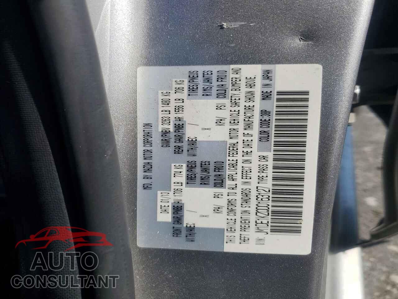 MAZDA 2 2013 - JM1DE1KZ0D0163127