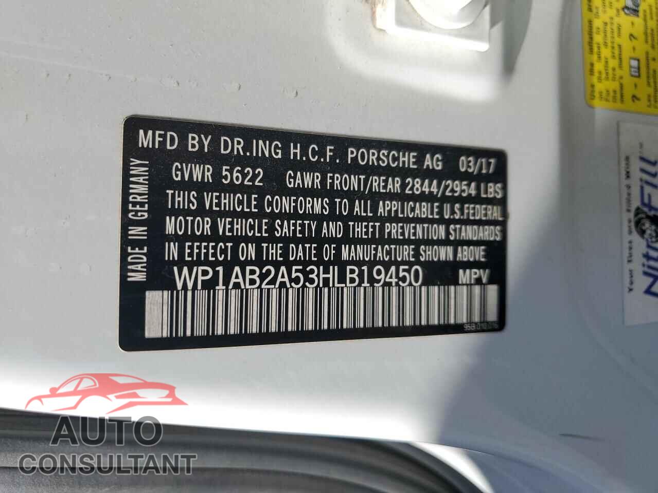 PORSCHE MACAN 2017 - WP1AB2A53HLB19450