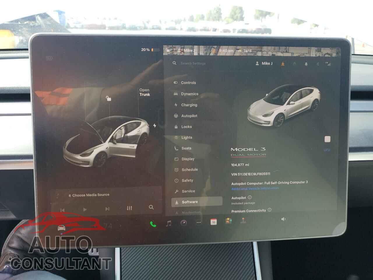 TESLA MODEL 3 2020 - 5YJ3E1EC9LF805511