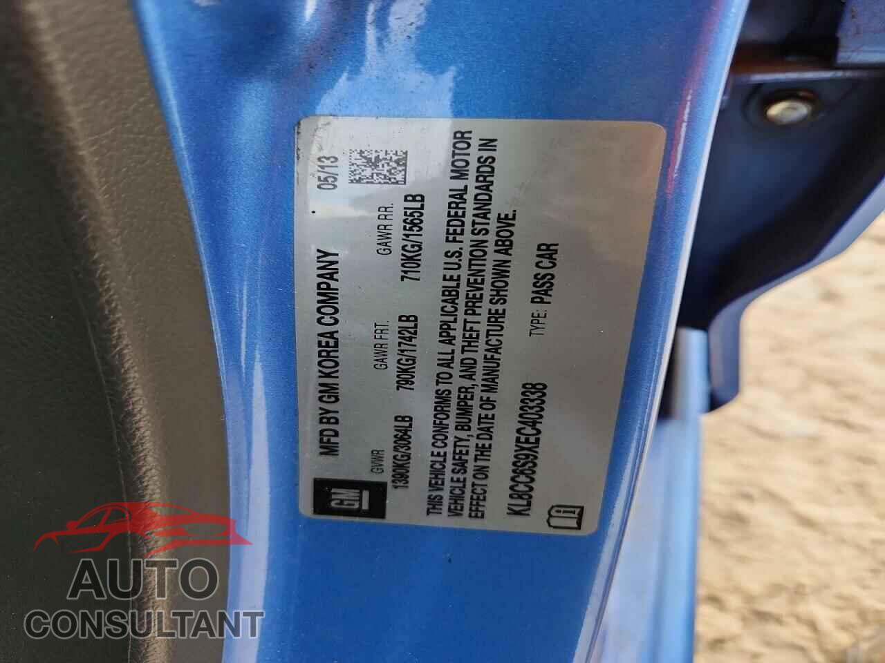 CHEVROLET SPARK 2014 - KL8CC6S9XEC403338