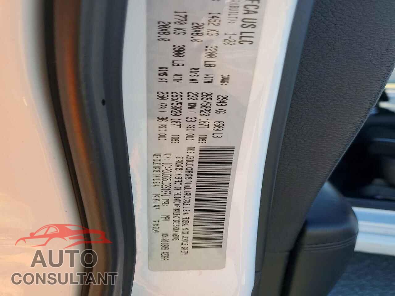 DODGE DURANGO 2020 - 1C4RDJDG5LC261071