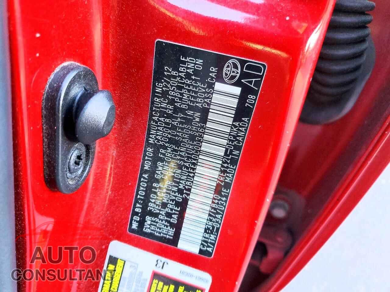 TOYOTA COROLLA 2013 - 2T1BU4EEXDC003363