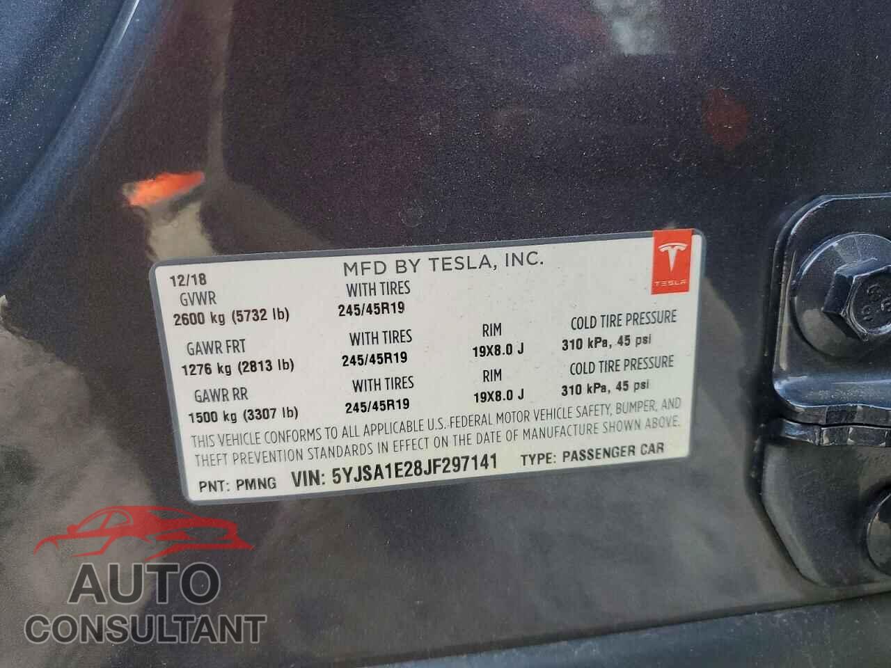 TESLA MODEL S 2018 - 5YJSA1E28JF297141