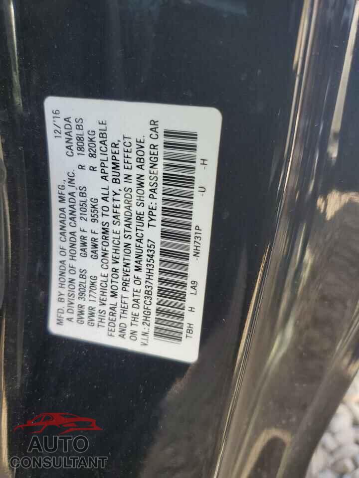 HONDA CIVIC 2017 - 2HGFC3B37HH354357
