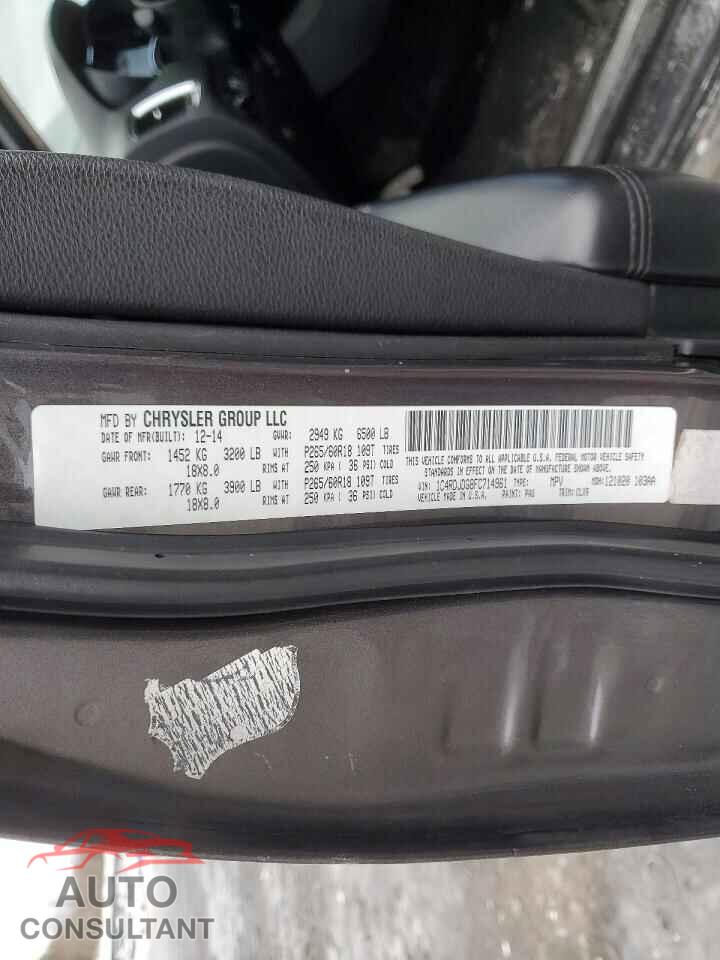 DODGE DURANGO 2015 - 1C4RDJDG8FC714961