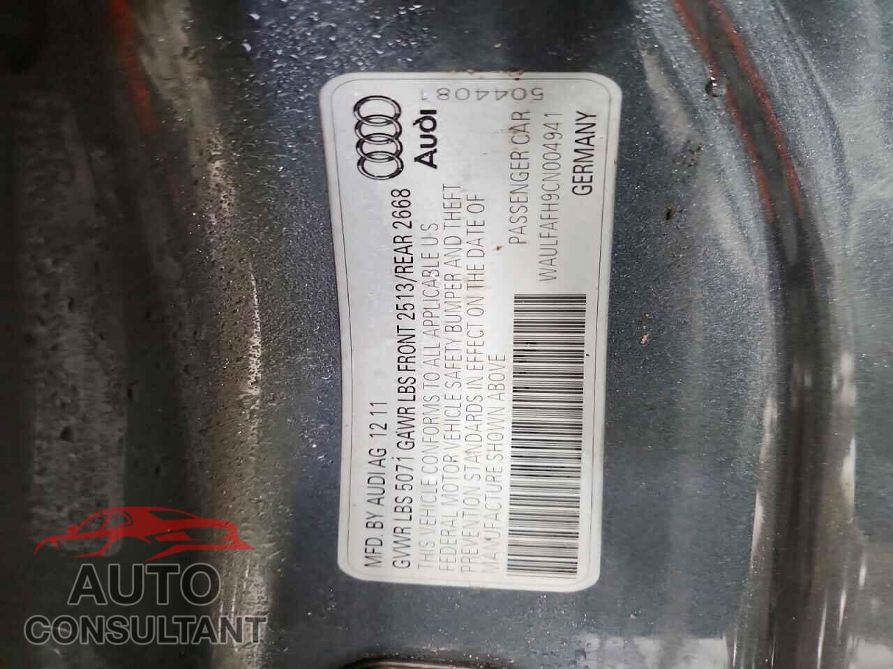AUDI A5 2012 - WAULFAFH9CN004941